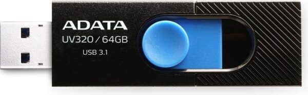 MEMORY DRIVE FLASH USB3.1 64GB/BLACK AUV320-64G-RBKBL ADATA  AUV320-64G-RBKBL 4713218462824