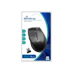 MOUSE USB OPTICAL WRL 5-BUTTON/BLACK MROS207 MEDIARANGE  MROS207 4260459611554