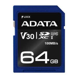 MEMORY SDXC 64GB V30/ASDX64GUI3V30S-R ADATA  ASDX64GUI3V30S-R 4713218463913