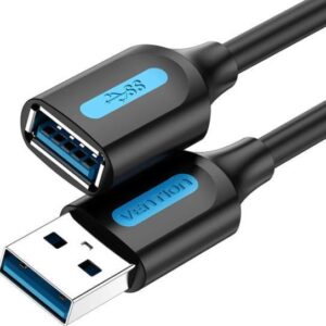 CABLE USB3.0 MALE TO FEMALE/1M BLACK CBHBF VENTION CBHBF 6922794748866