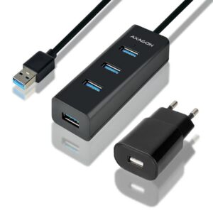 I/O HUB USB3.0 4PORT CHARGING/W/AC 1.2M HUE-S2BP AXAGON  HUE-S2BP 8595247903679