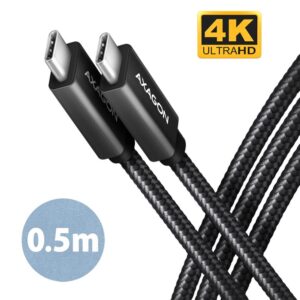 CABLE USB-C TO USB-C 0.5M 100W/BLACK BUCM32-CM05AB AXAGON  BUCM32-CM05AB 8595247908865