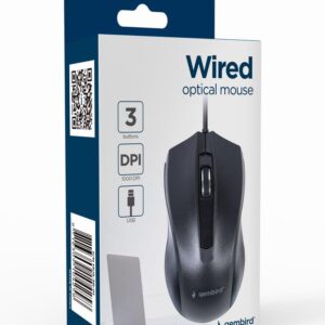 MOUSE USB OPTICAL/BLACK MUS-3B-01 GEMBIRD  MUS-3B-01 8716309104258