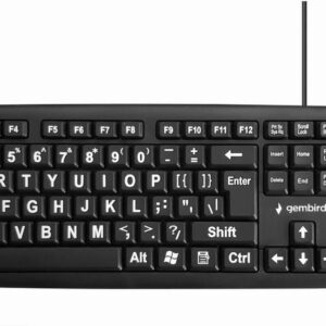 KEYBOARD STANDART USB ENG BIG/LETT. BLACK KB-US-103 GEMBIRD  KB-US-103 8716309118880