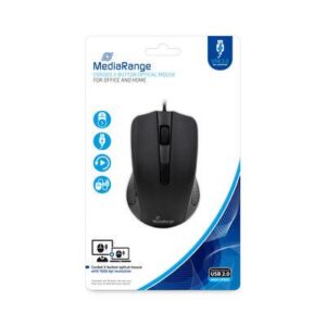 MOUSE USB OPTICAL BLACK/3-BUTTON MROS210 MEDIARANGE MROS210 4260459619604