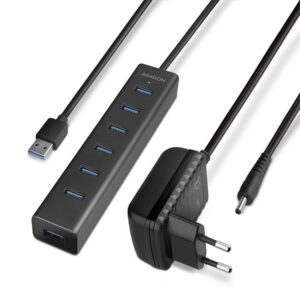 I/O HUB USB3.0 7PORT CHARGING/W/AC 1.2M HUE-SA7BP AXAGON HUE-SA7BP 8595247903150