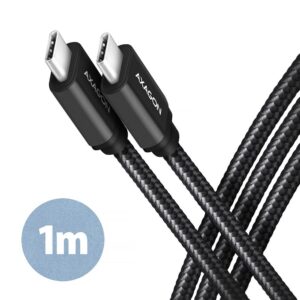 CABLE USB-C TO USB-C 1M 60W/BLACK BUCM3-CM10AB AXAGON BUCM3-CM10AB 8595247905949