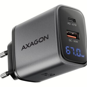 MOBILE CHARGER WALL USB 67W/GAN 2PORT ACU-PQ67D AXAGON ACU-PQ67D 8595247909145