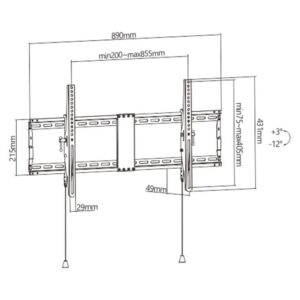TV SET ACC WALL MOUNT 43-90"/WM-90T-01 GEMBIRD WM-90T-01 8716309126182