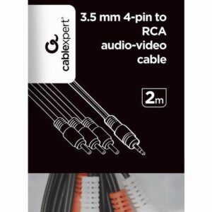 CABLE AUDIO 3.5MM 4PIN TO 3RCA/AV 2M CCA-4P2R-2M GEMBIRD CCA-4P2R-2M 8716309098168