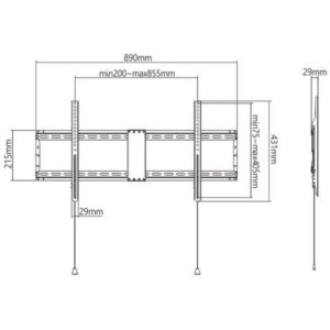 TV SET ACC WALL MOUNT 43-90"/WM-90F-01 GEMBIRD WM-90F-01 8716309126175