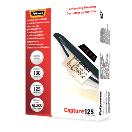 Fellowes | Laminating Pouch - 65x95mm | Glossy | Ideal for identity cards