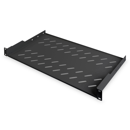 Digitus | Fixed Shelf for Racks | DN-19 TRAY-1-SW | The shelves for fixed mounting can be installed easy on the two front 483 mm (19“) profile rails of your 483 mm (19“) network- or server cabinet. Due to their stable