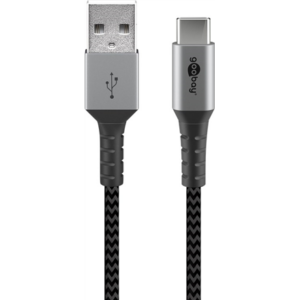Goobay | USB-C to USB-A Textile Cable with Metal Plugs | 49296 | USB-C to USB-A 49296 4040849492969