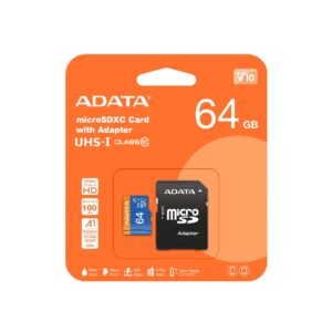 MEMORY MICRO SDXC 64GB CLASS10/W/A AUSDX64GUICL10A1-RA1 ADATA AUSDX64GUICL10A1-RA1 4713218461933