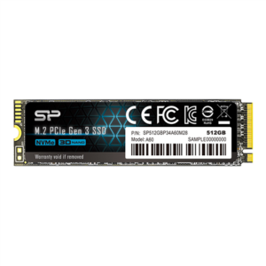 Silicon Power | A60 | 512 GB | Solid-state drive interface M.2 NVME | Read speed 2200 MB/s | Write speed 1600 MB/s SP512GBP34A60M28 4713436129646