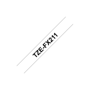 Brother | TZe-FX211 Flexible ID Laminated Tape | Black on White | TZe | 8 m | 0.6 cm TZEFX211 4977766692960