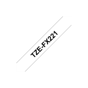 Brother | TZe-FX221 Flexible ID Laminated Tape | Black on White | TZe | 8 m | 0.9 cm TZEFX221 4977766693202