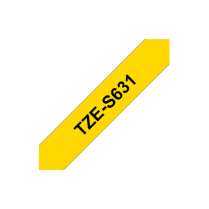 Brother | TZe-S631 Strong Adhesive Laminated Tape | Black on Yellow | TZe | 8 m | 1.2 cm TZES631 4977766695626