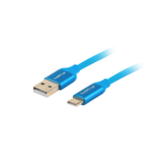 Lanberg | USB Type-C to USB Type-A 2.0 Cable Blue QC 3.0 Premium
