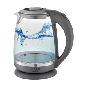 Adler | Kettle | AD 1286 | Standard | 2200 W | 2 L | Plastic/Glass | 360° rotational base | Grey AD 1286 5902934834230