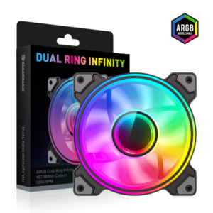 Gamemax Case Fan | DUAL RING INFINITY BK | Black DUAL RING INFINITY BK 6931858791243