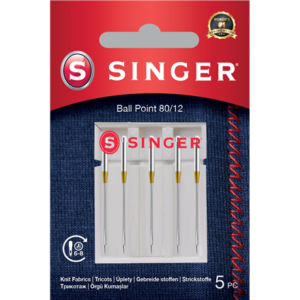 Singer | Ball Point Needle 80/12 5PK for Knit Fabrics 250054302 7393033107512