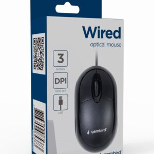 MOUSE USB OPTICAL/BLACK MUS-U-01 GEMBIRD MUS-U-01 8716309085373