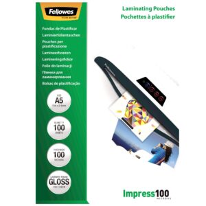 LAMINATOR POUCH GLOSSY/A5 100 100PCS 5351002 FELLOWES 5351002 077511535109